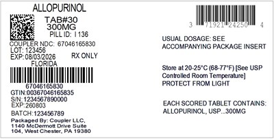Label (71921 242 50 Allopurinol 300mg 67046 1658 30)